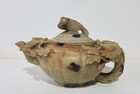 Antique Old Vintage Chinese Carved Soapstone Teapot