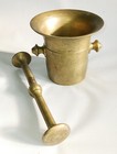 Mortar Rx Brass Pestal Antique Pharmacy Secundum Artem Spice Number