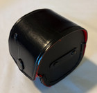 Vintage Camera Lens Cap Case W  Red Lining   2 Black Caps     35mm Film Era