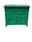 Antique Primitive Small Dry Sink Cabinet Cupboard Old Green Paint 1860