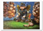 Grandpa s Tales Harvest Onion Garlic Art Russian New Modern Postcard
