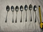 7 Wallace Larkspur Sterling Silver Dessert Spoons     178g     Vintage Flatware