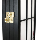 4 Panel Room Divider Privacy Screen Plum Blossom Design Black Color