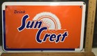 Nice Vintage Drink Sun Crest Old Texaco Soda Fountain Pop Machine Porcelain Sign