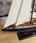 Vintage 36  Long Wooden Sailboat Model Ship 55  Tall