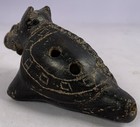 Antique Pre-columbian Carved Ocarina Sculpture Whistle Or Flute Rare