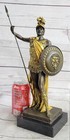 King Leonidas Greek Hoplite Warrior Bronze Statue Sculpture Figure Gold Patina 1