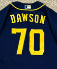 Dawson Size 42  70 2023 Milwaukee Brewers  game Used  Jersey Road Navy  300 Mlb