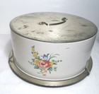 Decoware Cake Carrier Vintage Metal Rose Floral Design