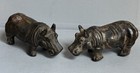 A Pair Of Bronze   Spelter Hippos - Nicely Figured Unsure Of Age