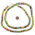Oval Antique Venetian African Millefiori Trade Beads  15812 10mm Ivory Coast