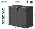 Weather Resistant Horizontal Garden Storage Cabinet Padlockable Doors For
