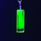 Sterling Pink Uranium Glass Necklace Baguette 925 Silver