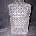 Vintage Cut Glass Decanter Rectangular Diamond Cut Clear Liquor Bottle 7 5   