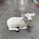 Sheep Texelaar Lamb Laying Resin Statue Farm Animal Display Prop Christmas Decor