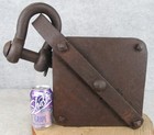 Antique Industrial Machine Age Nautical Shop Farm Iron Triple Pulley Clevis Pin