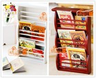 1set Dollhouse Miniature 1 12 Scale Bookshelf   Books Magazine Rack Bookcase