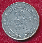 Newfoundland 1911 50 Cents Silver Coin   very Nice Circulated   Free Shipping  
