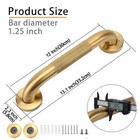 Shower Grab Bar 2 Pack 12gold Bathroom Grab Bar 1 25 Diameter Stainless Steel