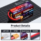 2x Zeee 3s Lipo Battery 7200mah 11 1v 120c Xt60 For Rc Car Tank Truck Racing