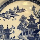 Antique 19th Century Chinese Canton  Blue   White Display Plate   Free Shipping 