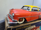 Vintage 1954 Chevrolet Bel Air Friction Tin Toy Car Linemar Marx Japan With Box