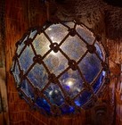 Tiki Bar Glass Float Light Lamp 12    Real Drilled Vintage Japanese Fishing Ball