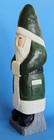 Folk Art Hand Carved German Style Wood Santa Claus 16  Statue Green 2008