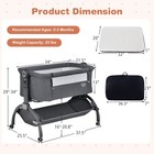 3-in-1 Portable Baby Bassinet Bedside Sleeper Cradle W  Mattress  Storage Basket