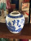 Beautiful Vintage Chinese Porcelain Blue   White Vase W  Bird   Landscape Design
