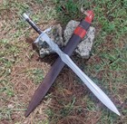 Custom Hadmade Carbon Steel Blade Full Tang Survival Viking Sword   36 Inches