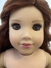American Girl Doll Custom Ooak Wig Face Makeup Wavy Curly Red Hair Brown Eyes