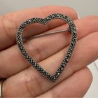 Vintage Sterling Silver Brooch Pin  925 Marcasite