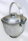 Vintage Ice Bucket Nesco Made In Italy Hammered Silver Metal Aluminum