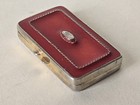 Vintage Estee Lauder  Solid Perfume Pill Box Compact  In Red And Gold 
