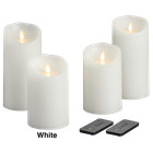 4-pack  Luminara Flameless 2 Smooth   2 Glitter Candles