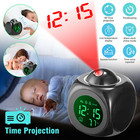 Led Projection Alarm Clock Digital Lcd Display Voice Talking Weather Snooze Usb