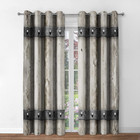 Rustic Wooden Barn Door Blackout Curtains Retro Wood Farm Farmhouse