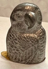 Vintage 80s Fine Pewter Owl Bird Figurine 1 5  Woodland Animals Made In Norway