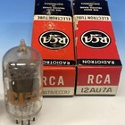Pair Of Rca 12au7a Ecc82 Clear Top Long Grey Plate  Maxi-pre Test   Strong M0267