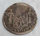 1818 Peru 8 Reales Ferdinand Vii Silver Coin Circulated With Scratch Lima Aa410