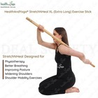 Healthandyoga Stretchnheal Collapsible Multi-use Wooden Yoga Stick Xl 48 
