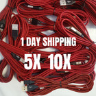 5 10x 6ft Braided Usb Charger Cable For Iphone 14 13 11 8 7 6 5 Xr Charging Cord
