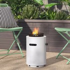 1lb Round Column Fire Pit White - Room Essentials