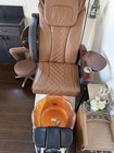 Luxury Spa Pedicure Chair W  Glass Bowl  Footrest  Sidetray   Massage Function