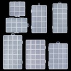 Clear Plastic Jewelry Organizer Box Earring Bead Storage Container With Dividers