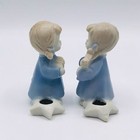 Lot Of 2 Vintage Colonial Candle Japan Angel Taper Candle Holder Harp Accordian