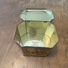 Vintage Daher Tin Metal  Container Floral 11101 Made In England Long Island Ny
