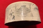 Vintage 1987 Souvenir Plimoth Plymouth Ma Plantation Scrimshaw Ivoryite Ship Box