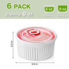 Mfacoy Ramekins With Lids Set Of 6 8 Oz Porcelain Creme Brulee Souffle Rameki   
